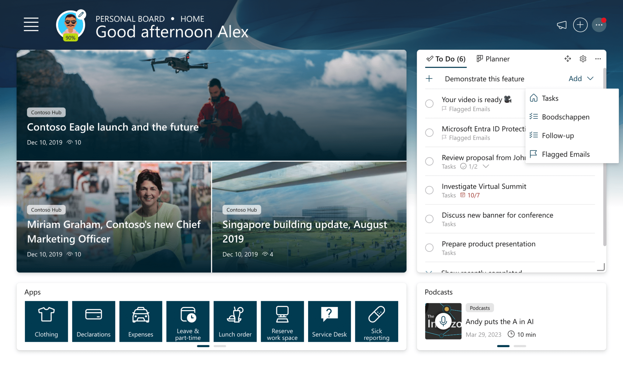 Planner & To Do Widget - Bloom Intranet