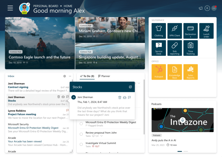 Inbox Widget | Quick Email Access | Bloom Intranet