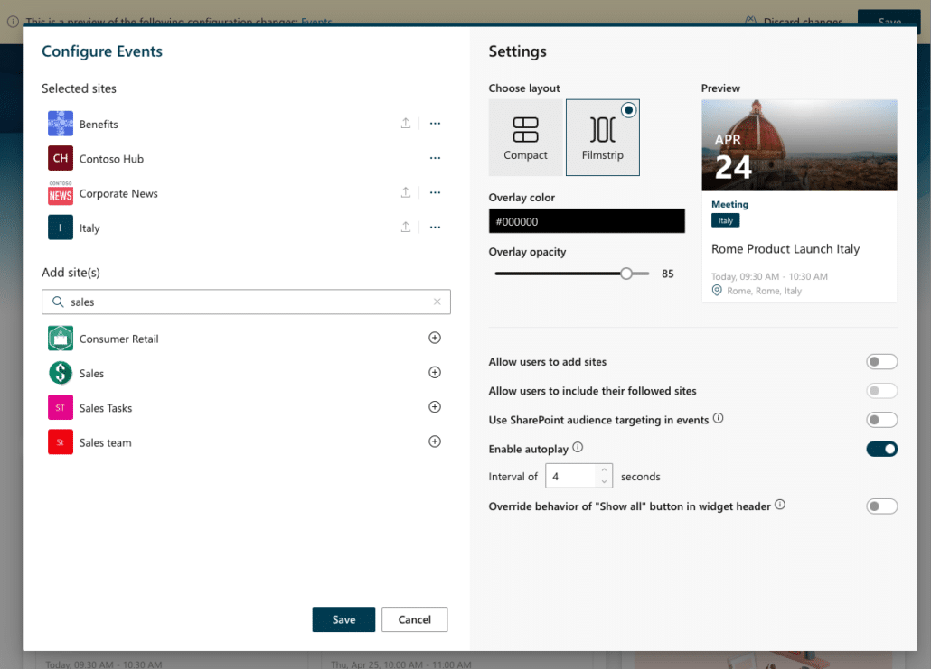 Completely Revamped Events Widget - Bloom Intranet