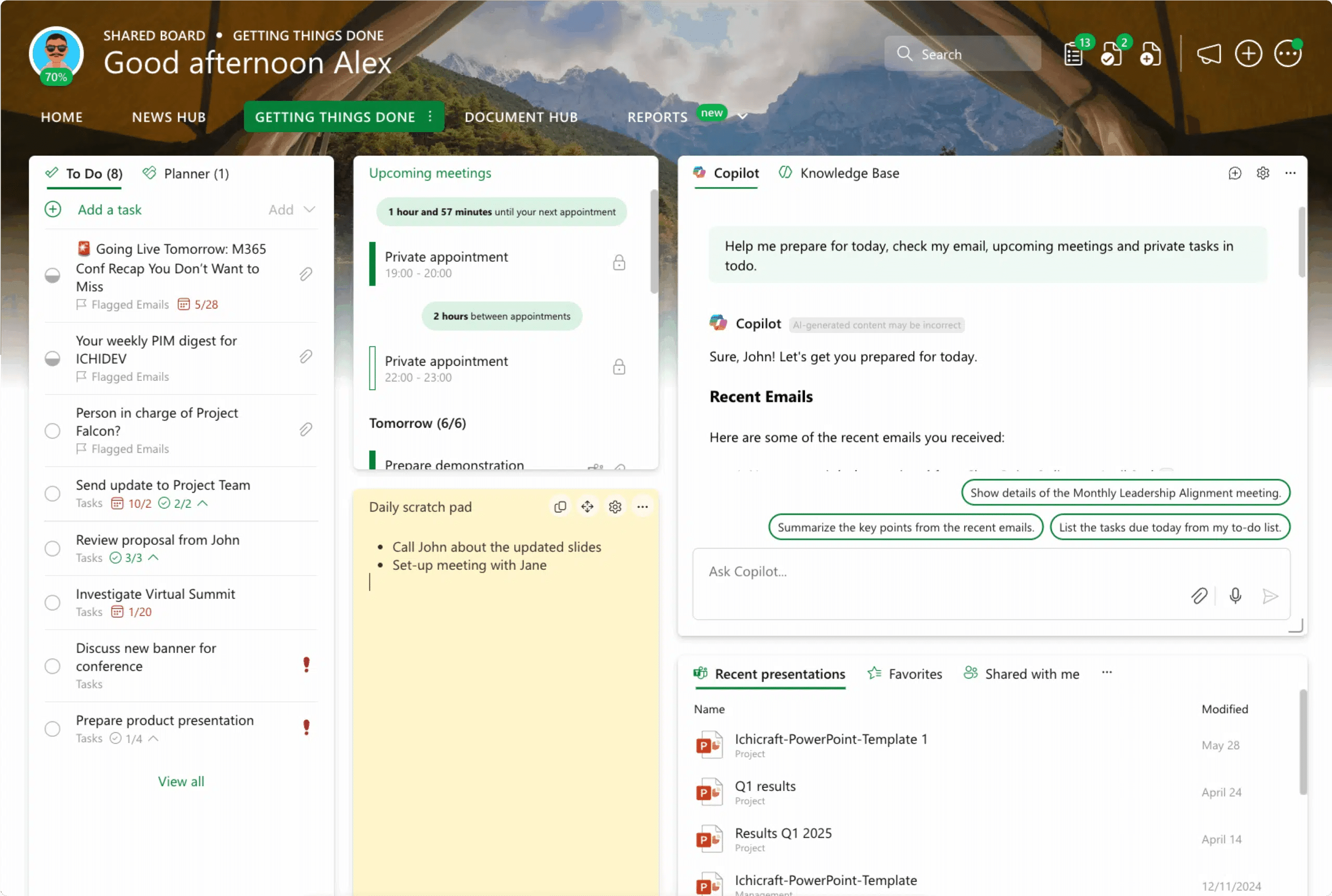 Copilot Widget in Your Digital Workplace | Bloom Intranet